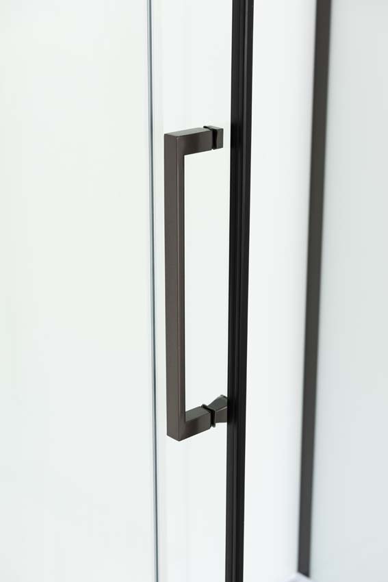 Cabine de douche Amani gauche/droite gunmetal porte coulissante 90x115x215cm