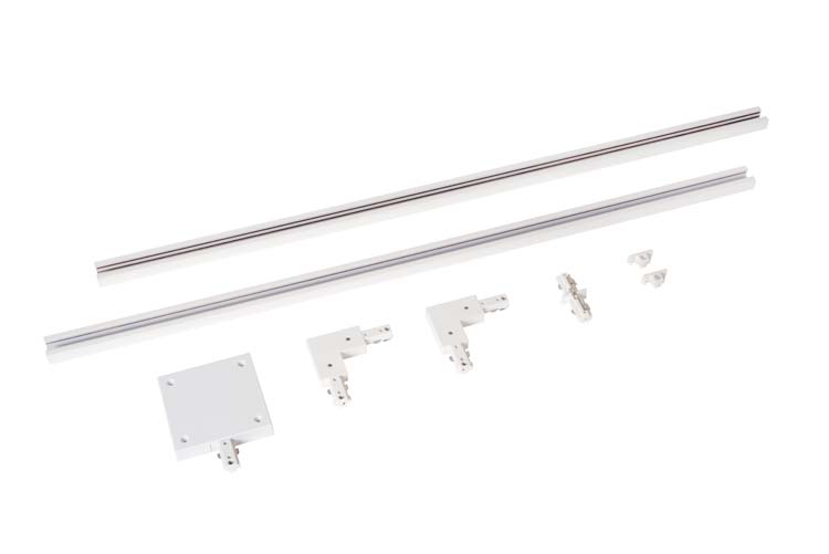 Rail lumineux Avignon Kit de démarrage - Système de rail monophasé / Éclairage sur rail - 2 mètres - Blanc