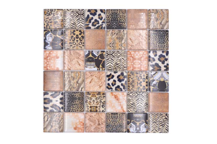 Mozaïek Crystal Wildlife Medium glanzend bruin 29,8x29,8cm