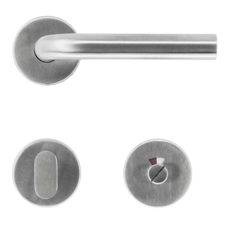 Deurkruk vlak lucera 19mm inox plus met WC-slot