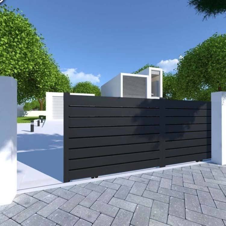 Portail coulissant Havana alu anthracite 356x175cm droit