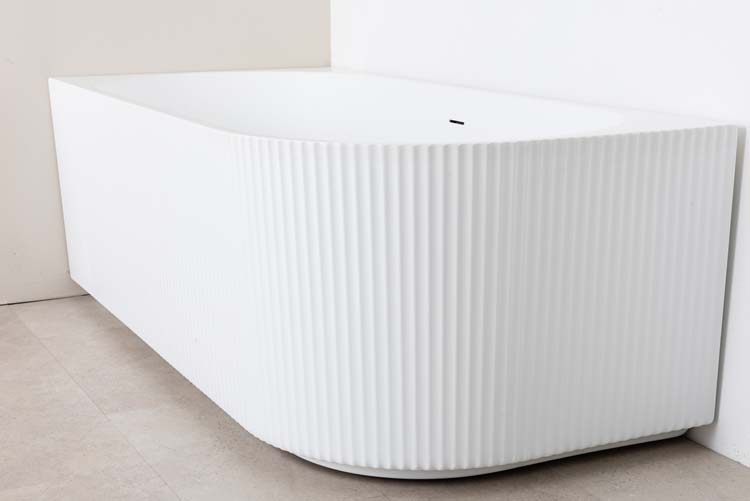 Baignoire d'angle Chase mat blanc nervurée gauche 170x80cm
