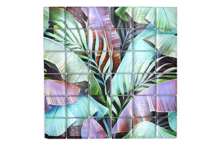 Mosaïque Forest vert/violet brillant 29,8x29,8cm