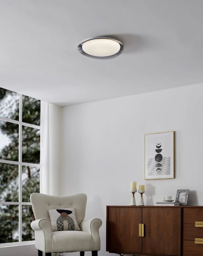 Plafonnier - brun foncé/blanc - Ø40xH6,5cm - LED - 1x19,5W - 2700/4000/6500K - 2600lm
