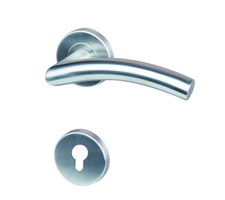 Deurklink trendy inox mod39 met cilinder rosas