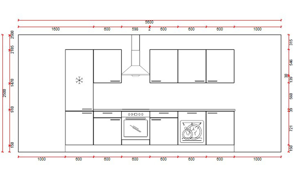 Cuisine bloc 7 premium - 360cm - sans appareils