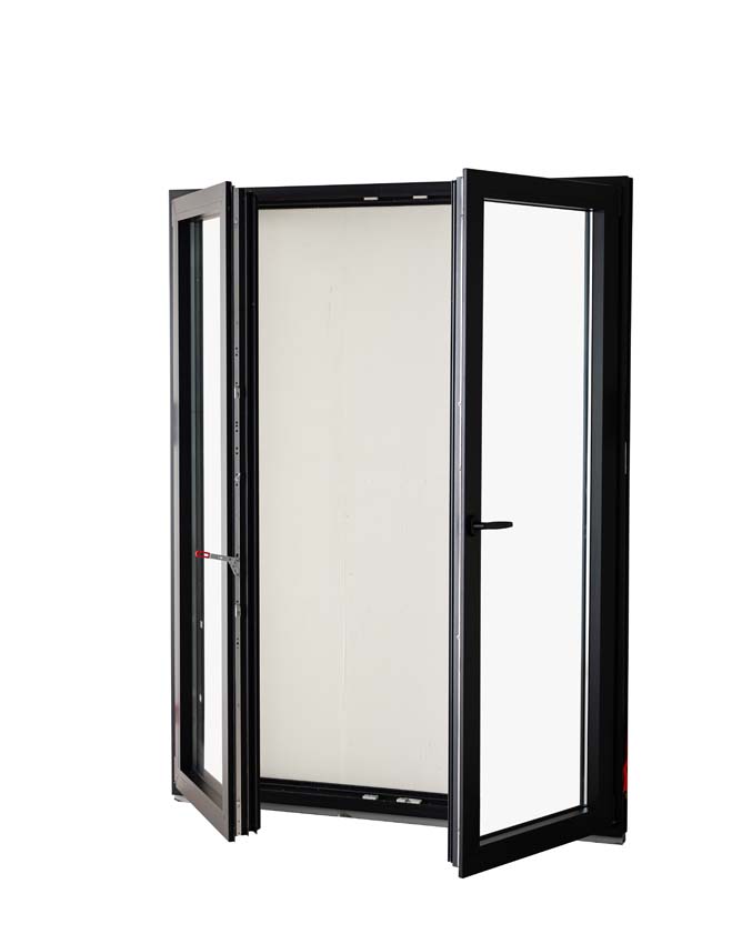 2-VAN oscillo-battant pvc Deceuninck Elegant noir/noir B1600xH2100 mm