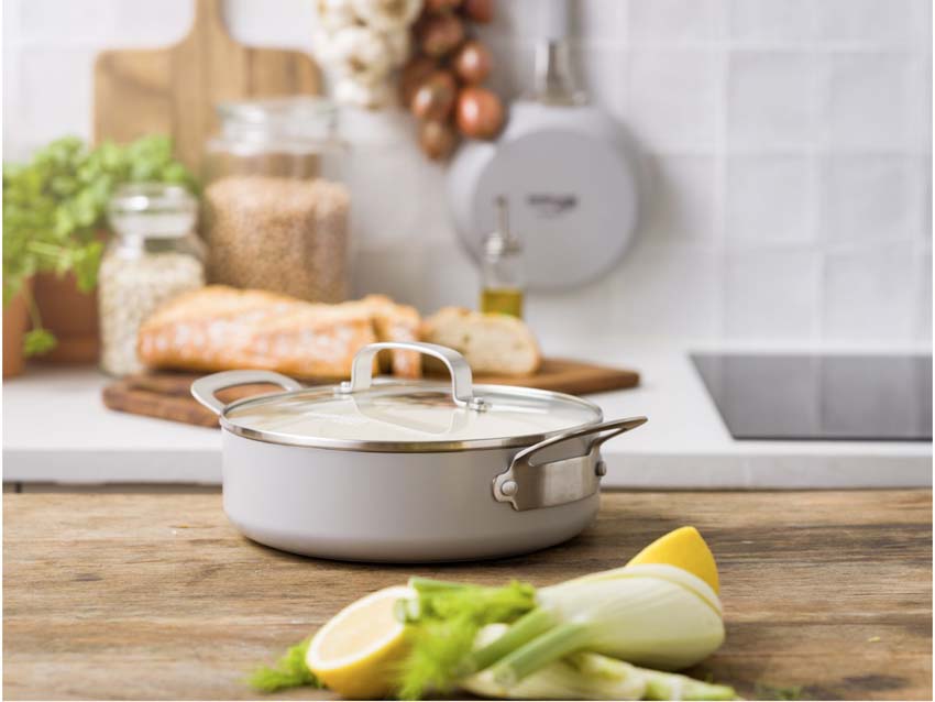 Poêle à ragout avec couvercle Dagelijkse Kost Proline Ø24cm avec revêtement antiadhésif en céramique sans PFAS