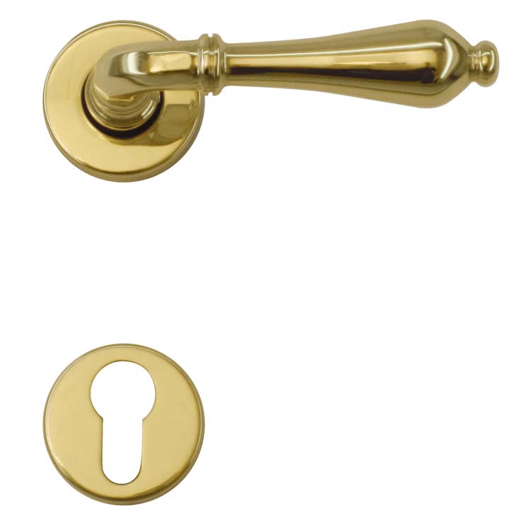 Poignée de porte pescara cuivre rosace cylindre