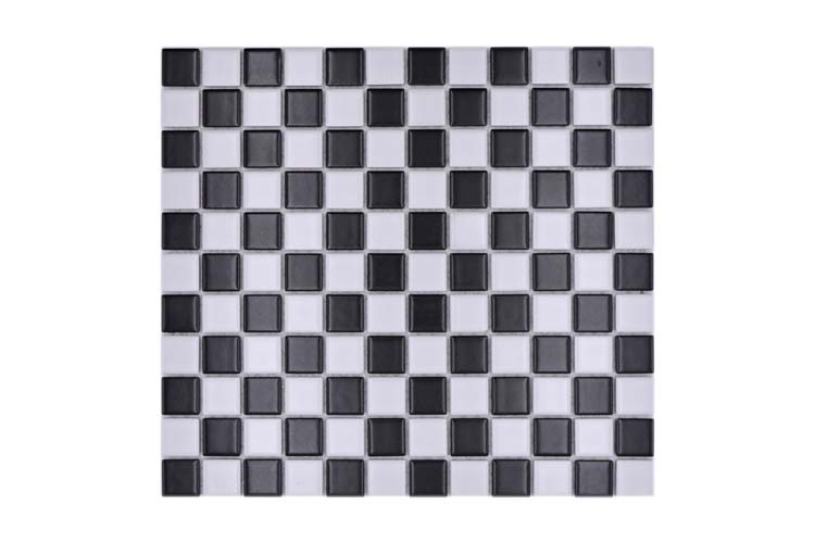 Mosaïque damier noire/blanche mat S32,6 x 30 cm