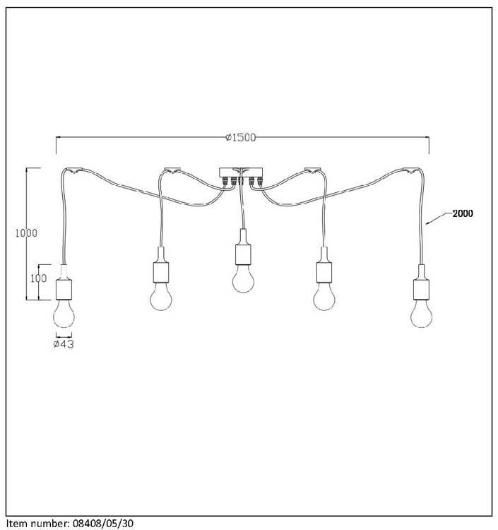 Lucide FIX MULTIPLE - Hanglamp - E27 - Zwart