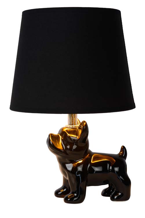 Lampe de table noir chien h31.5cm excl lampe LED possible