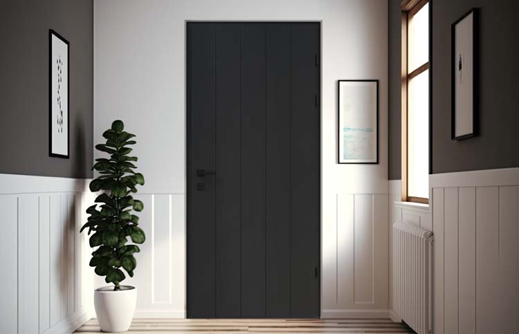 Porte extérieure meranti Duero verticale noir D SUR MESURE