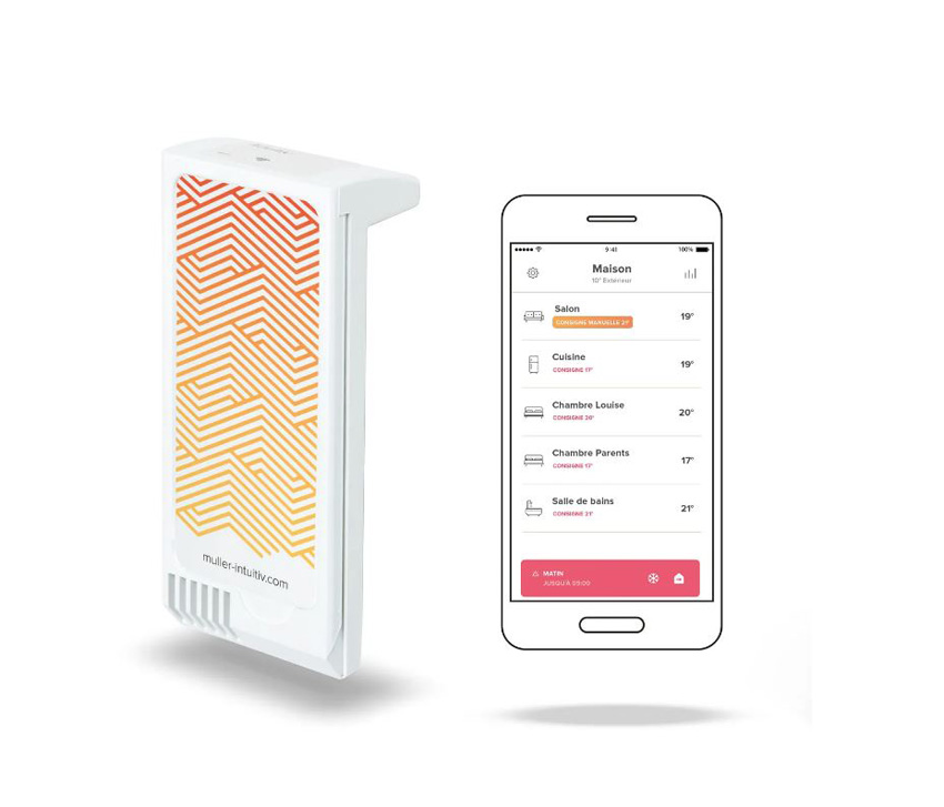 Module de connexion blanc 6x14x5cm pour radiateur à inertie Neo