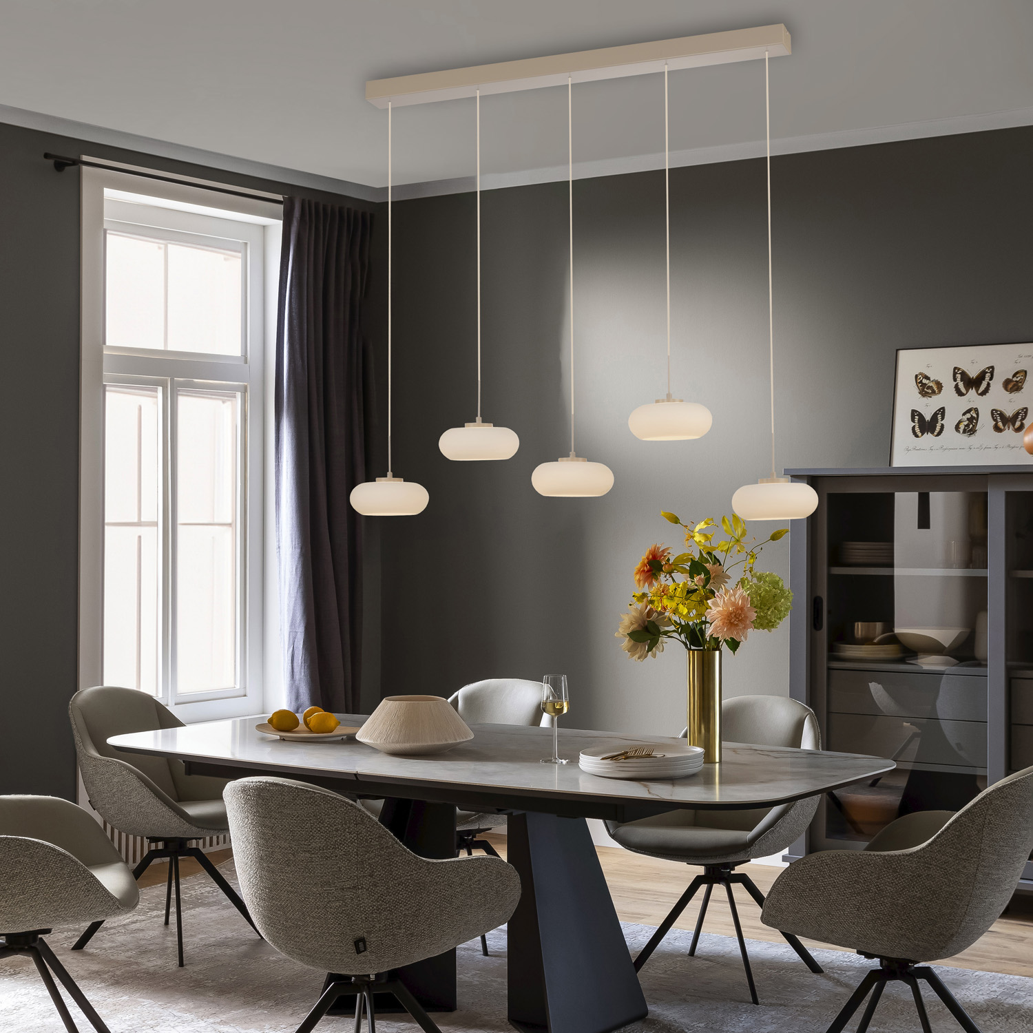 Suspension - sable - LED - 5x5W - 3000K