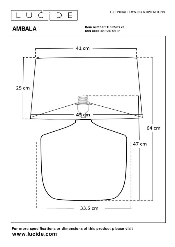 AMBALA - Lampe de table - 1xE27 - Naturel