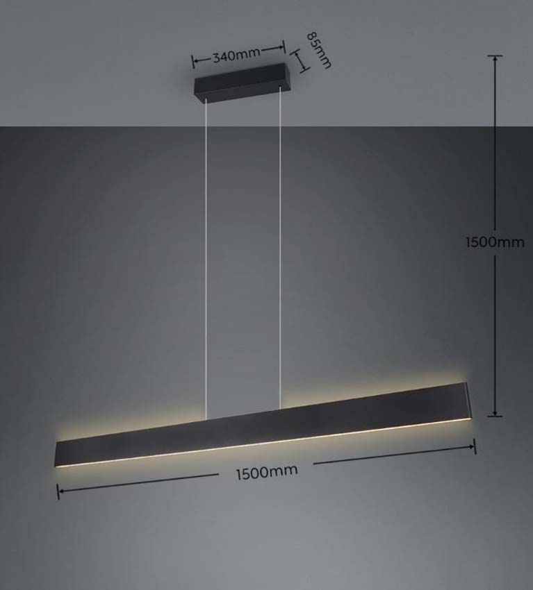 Suspension Easy Lift - Noir - 150cm - Dimmable - 1x35W  2700-6000K