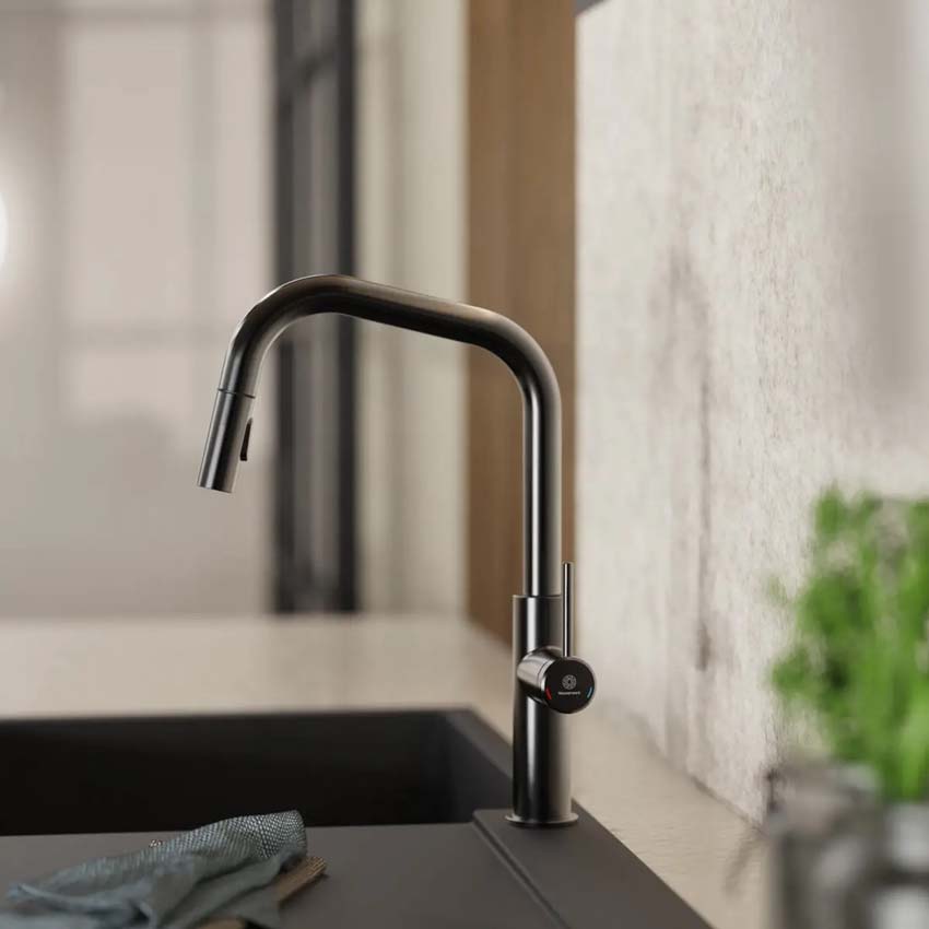 Robinet de cuisine Wasserwerk WK 13 Edge graphite mat avec bec extractible