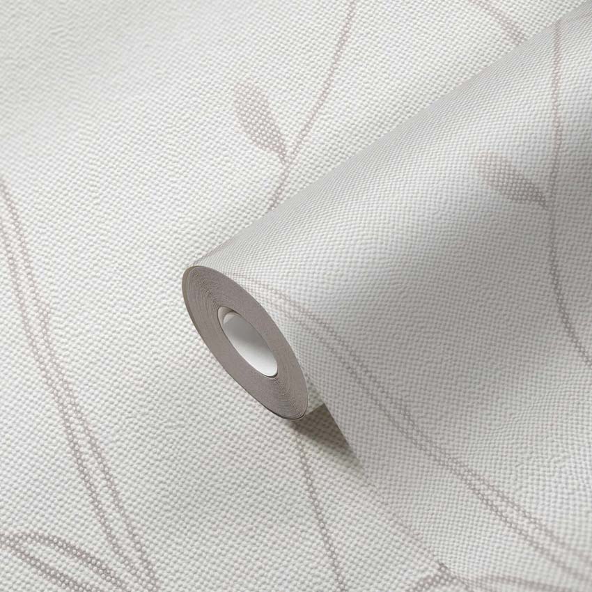 Vinyl op vliesbehang bladrank crème/beige 0,53x10,05m