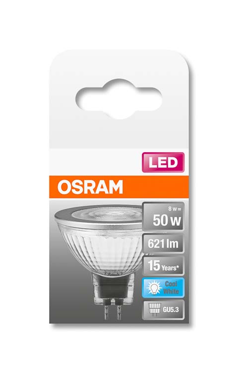Lampe LED star MR16 GU5.3 8W blanc froid