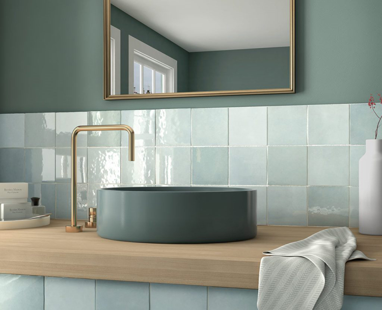 Wandtegel Alisa glanzend azuurblauw 13,2x13,2cm