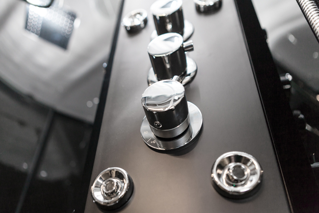 Douchecabine Asterix thermostatisch hoek zwart schuifdeuren 90x90x226cm