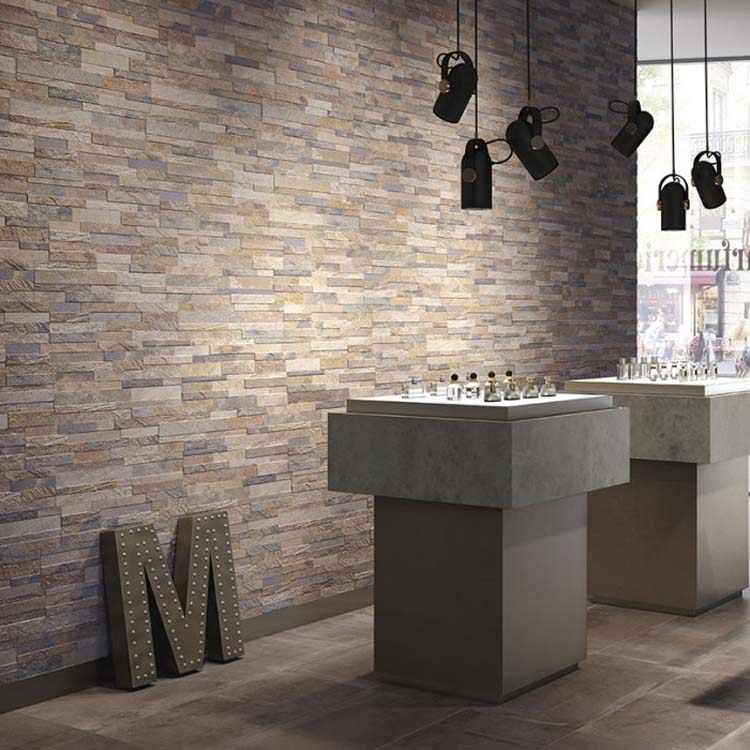 Wandtegel Stone steenstrip beige 15x61cm