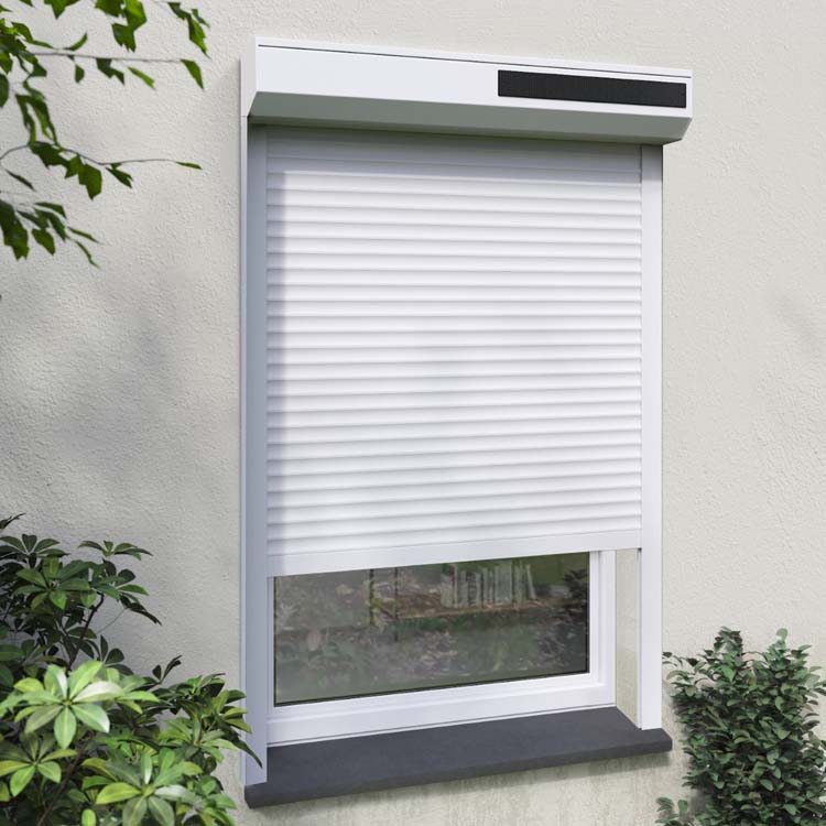 Volet roulant Flore blanc alu radio solaire R sur mesure couper