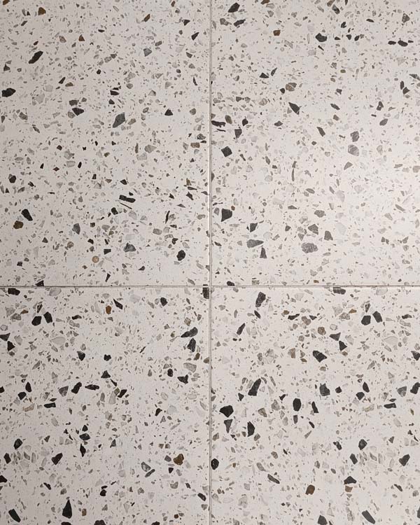 Carrelage Terrazzo minimal white-grey 60 x 60 cm