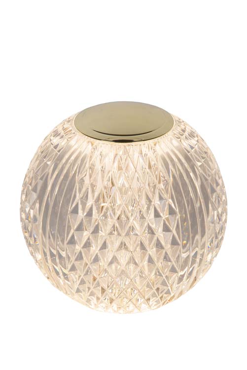 Lucide CINTRA - Lampe de table Rechargeable - Batterie - Ø 11 cm - LED Dim. - 1x2W 2700K - 3 StepDim - Transparent