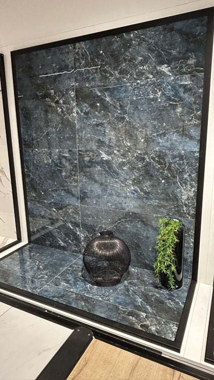 Carrelage de sol et mural Lux Navy Blue imitation marbre blue brillant 60x120cm