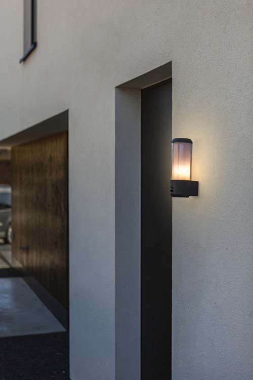 Eclairage extérieur lampe murale gris foncé détecteur
