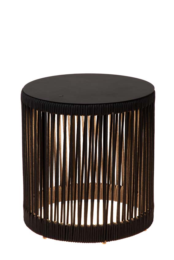 Lucide Pingi - Lampadaire Rechargeable Intérieur/Extérieur - Batterie/Piles - H36,5cm - LED 3 StepDim - 1x3W 3000K - IP44 - Noir