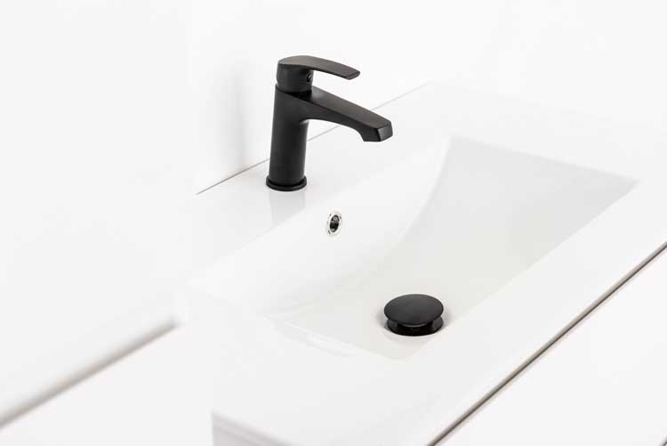 Meuble de salle de bain Bianca blanc mat 800 mm lavabo brillant