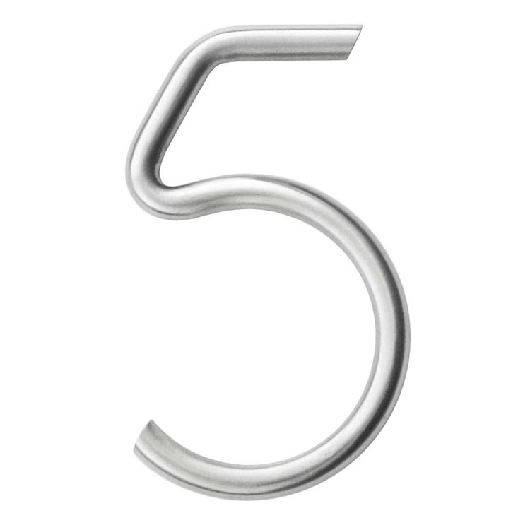 Numéro de maison rond 5 inox plus