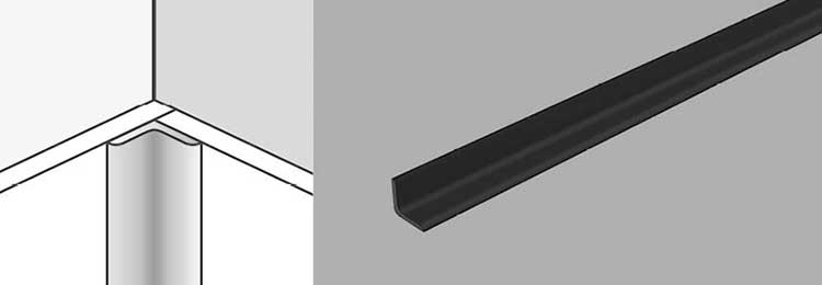 Coin intérieur Dumawall noir 12mm 2.6m