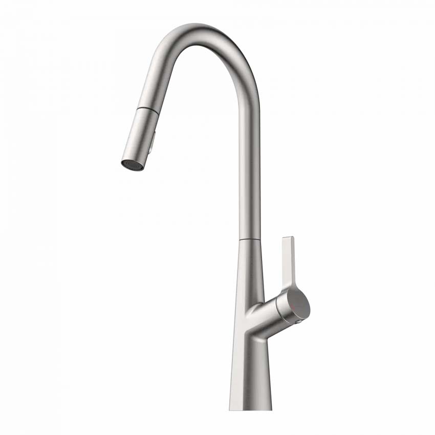 Robinet de cuisine Wasserwerk WK 9 Curve aspect inox avec bec extractible
