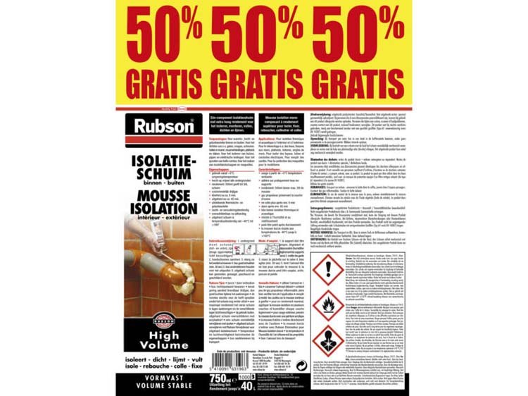 Rubson High Volume isolatieschuim 500ml+50%GRATIS