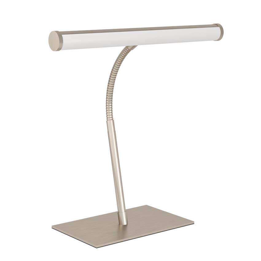 Lampe de table - Blanc/nickel - H45cm - Dimmable - LED - 1x5W - 2700-6500K