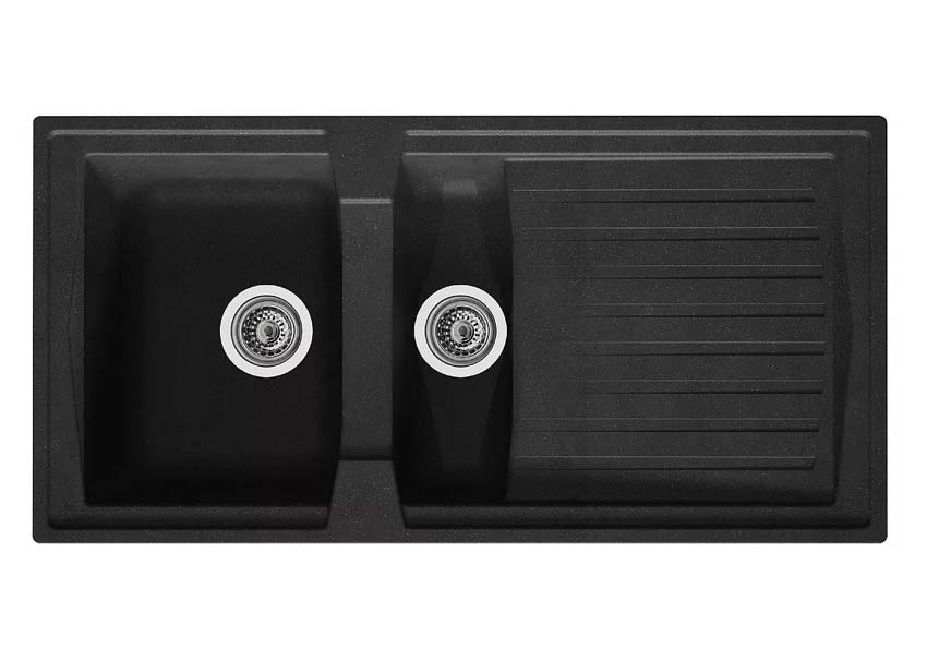 Évier Nils noir 1,5 bac 100x50cm