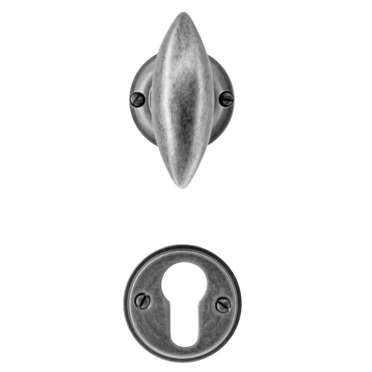Poignée de porte pro livorno vieil argent rosace cylindre