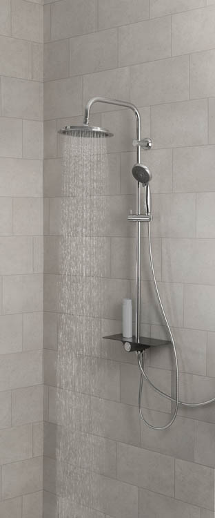 Set de douche avec planchet Ayse chrome-anthracite