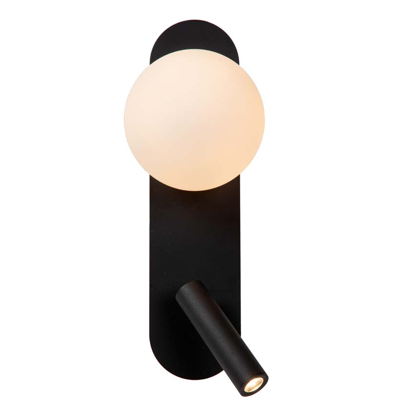 Lucide KELLY - Bedlamp / Wandlamp - LED - 1x3,5W 3000K - Zwart