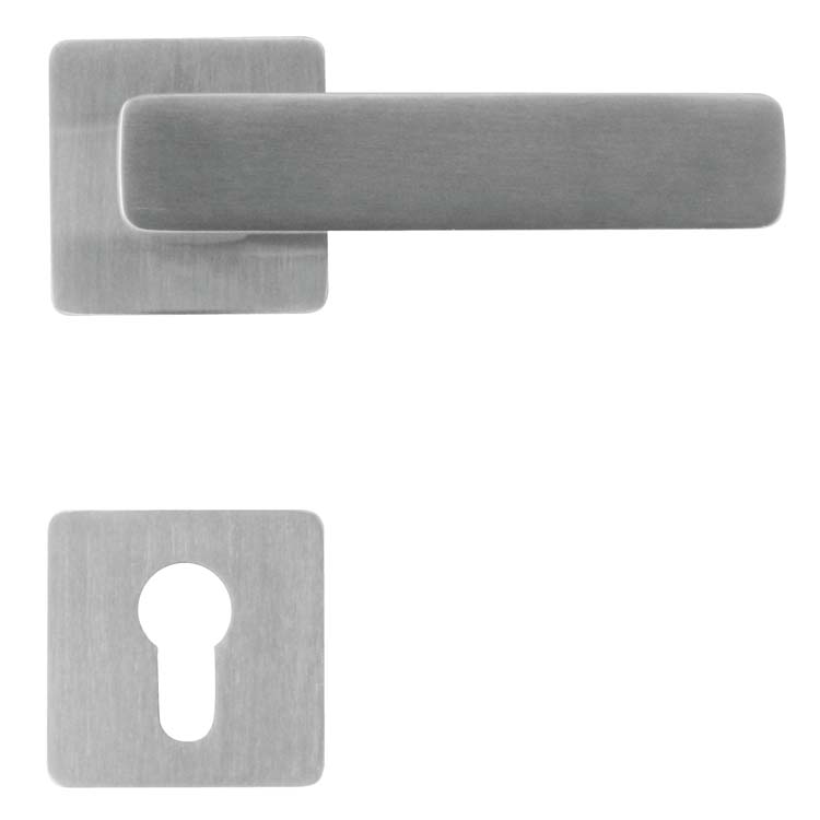 Poignée de porte pro rondine inox plus rosace cylindre
