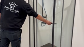 Douche d'angle Ares avec porte peu encombrante chrome 90x90x190cm