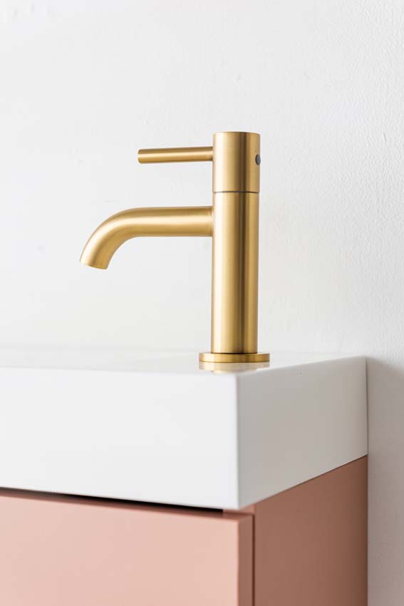 Meuble de toilette Mio Bagno Dotan abricot blanc brillant 45x40x22cm