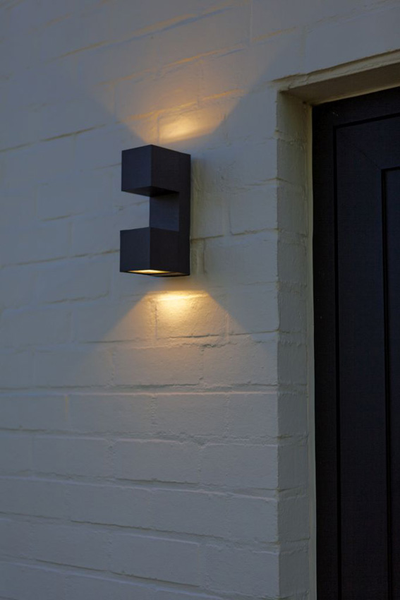 Applique murale extérieur - gris foncé - 6,5x19,3x9,2cm - LED - 2x10W - 3000K - IP54