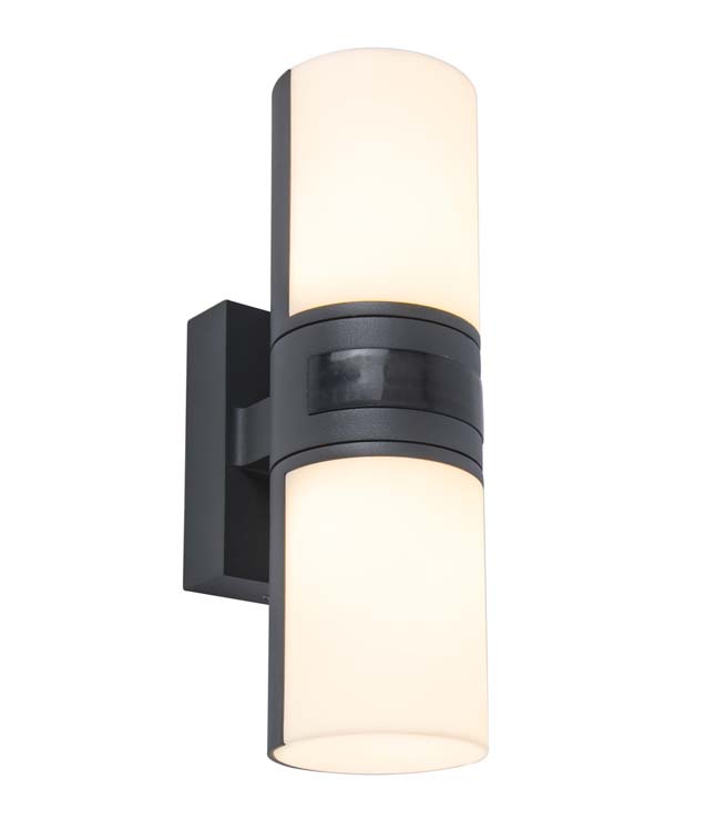 Buitenverl LED wandlamp antraciet 2l 1000LM met sensor