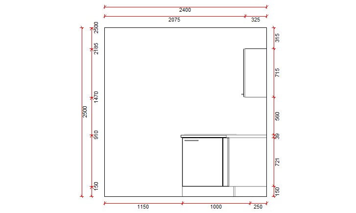 Cuisine bloc 15B premium - 350cmx130cm - sans appareils