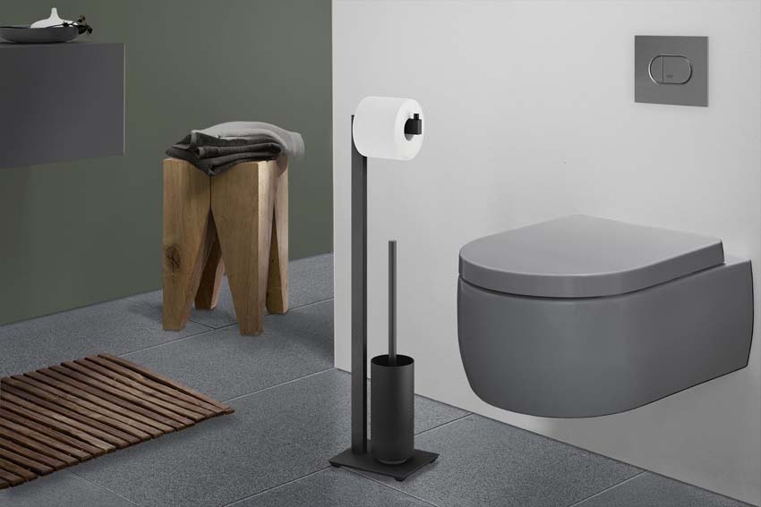 Toiletbutler Zack Linea RVS zwart